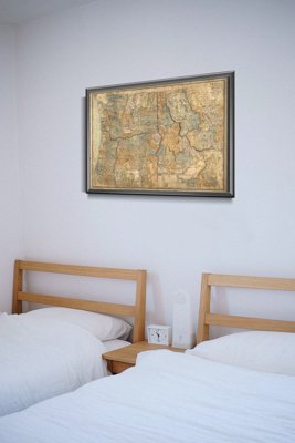 Retro plakat Mapa przekrojowa Waszyngtonu Oregon