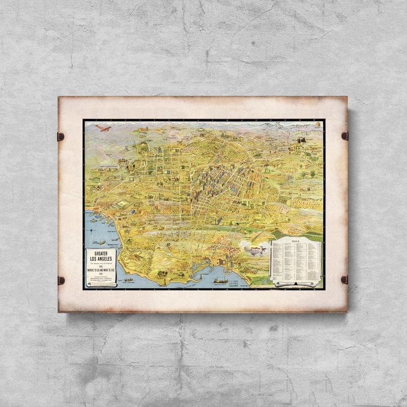 Plakat do pokoju Stara mapa Los Angeles
