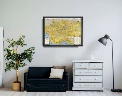 Plakat do pokoju Stara mapa Los Angeles