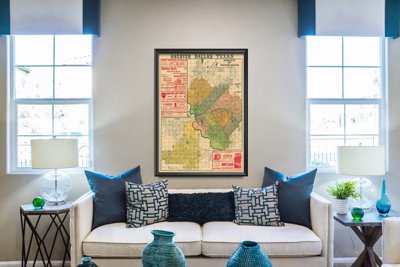 Plakat w stylu retro Stara mapa Rotterdam Holandia