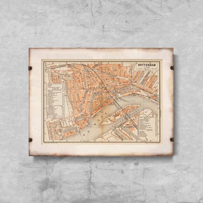 Plakat retro do salonu Stara mapa Toledo Hiszpania