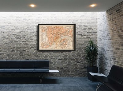 Plakat retro do salonu Stara mapa Toledo Hiszpania