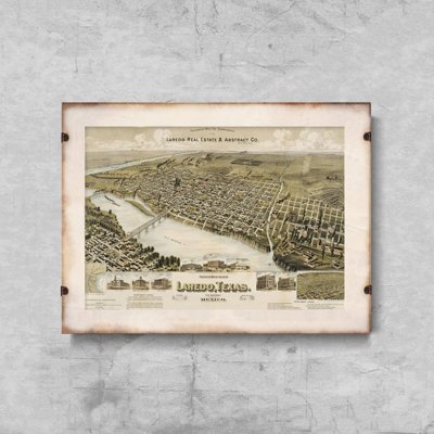 Plakat vintage do salonu Stara mapa miasta Osaka