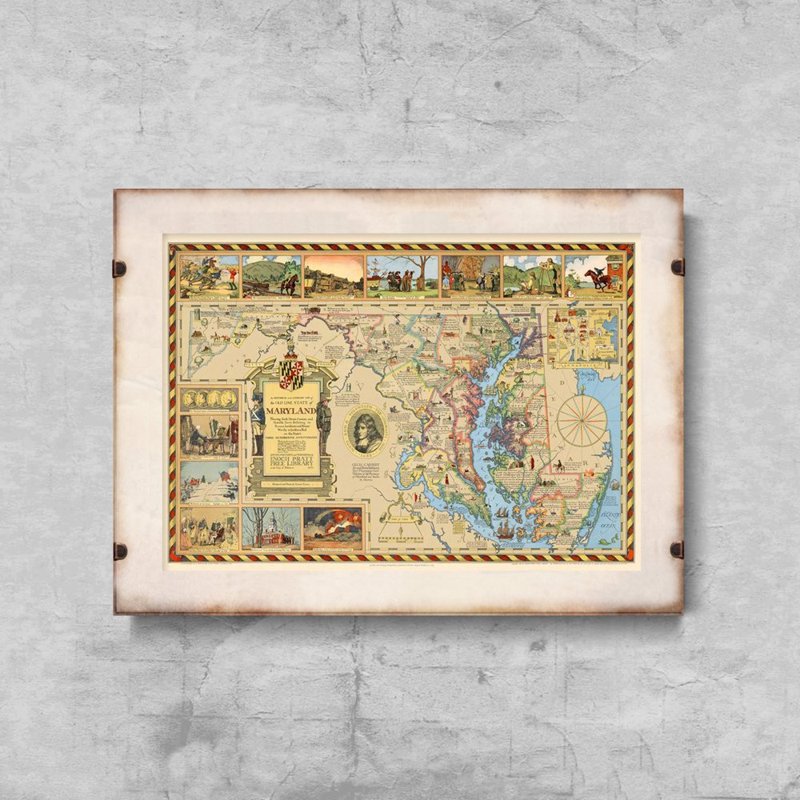 Plakatyw stylu retro Stara mapa Delft Holandia