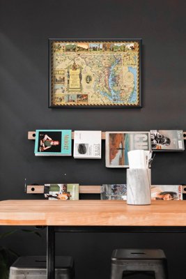 Plakatyw stylu retro Stara mapa Delft Holandia