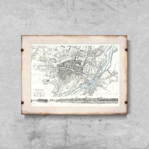 Plakat vintage Stara mapa Liverpoolu