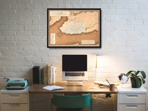 Retro plakat Stara mapa Aleksandrii Virginia