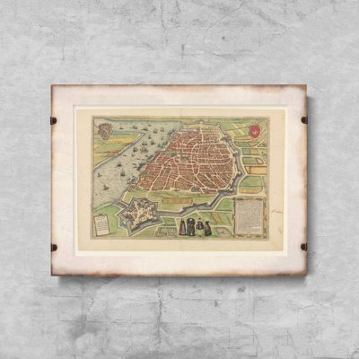 Plakatyw stylu retro Stara mapa Antwerpii Belgia