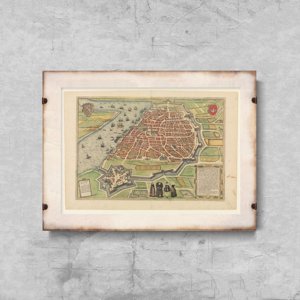 Plakatyw stylu retro Stara mapa Antwerpii Belgia