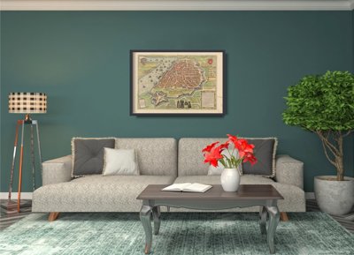 Plakatyw stylu retro Stara mapa Antwerpii Belgia