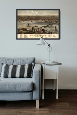 Plakat w stylu retro Stara mapa Louisville Kentucky