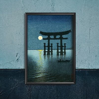 Plakat w stylu retro Plaża w Soshu autorstwa Kawase Hasui