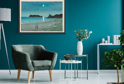 Plakat retro do salonu Wiosenny księżyc na plaży Ninomiya autorstwa Kawase Hasui