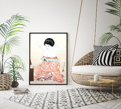 Plakat vintage do salonu Kobieta przed lustrem