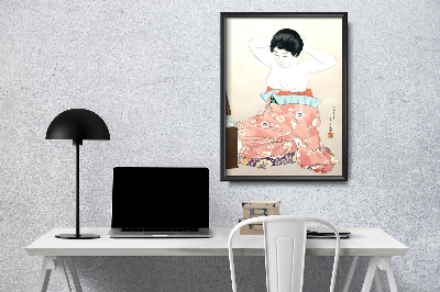 Plakat vintage do salonu Kobieta przed lustrem