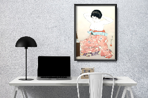 Plakat vintage do salonu Kobieta przed lustrem