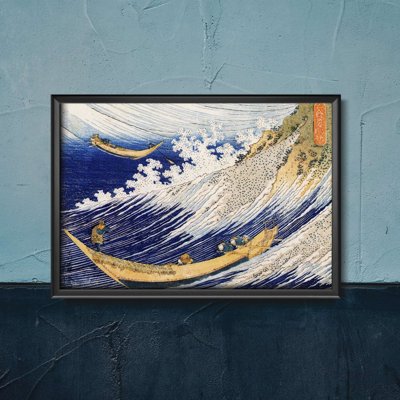 Plakat w stylu retro Fale oceanu