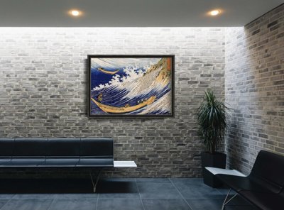 Plakat w stylu retro Fale oceanu