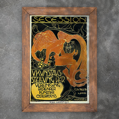 Plakat Vintage Wiedeń Secesja Piąta Wystawa