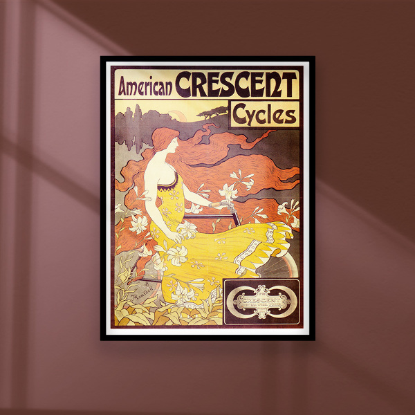 Plakat Vintage Amerykańska Crescent Cycles