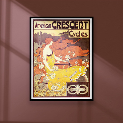 Plakat Vintage Amerykańska Crescent Cycles