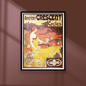 Plakat Vintage Amerykańska Crescent Cycles