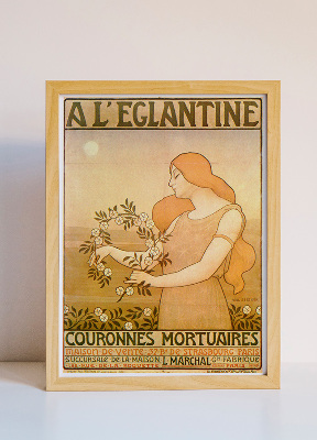Plakat Vintage LEglantine Couronnes Mortuaires