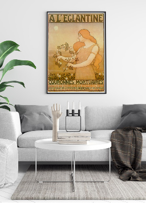 Plakat Vintage LEglantine Couronnes Mortuaires