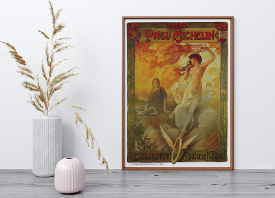 Plakat Vintage reklama pneu Michelin dla opony Michelin