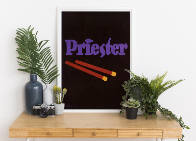 Plakat Vintage Priester reklama dla firmy meczu