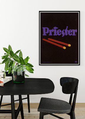 Plakat Vintage Priester reklama dla firmy meczu