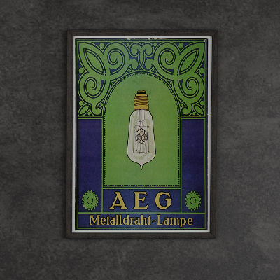 Plakat AEG Metalldraht Lampe