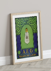 Plakat AEG Metalldraht Lampe