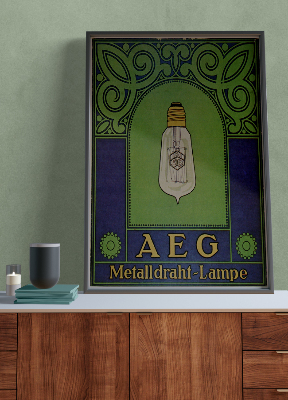 Plakat AEG Metalldraht Lampe