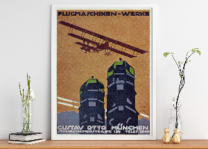 Plakat Flugmaschinen Werke Gustav Otto Munchen