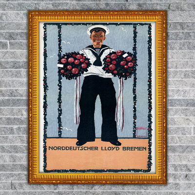 Plakat Strona kalendarz dla Norddeutscher Lloyd Bremen