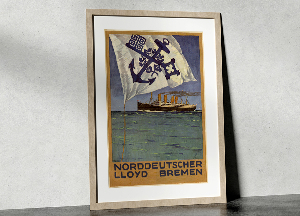 Plakat Strona kalendarz dla Norddeutscher Lloyd Bremen II