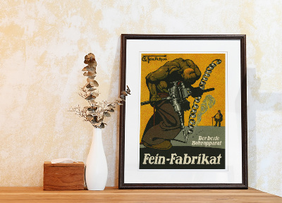 Plakat Fein Fabrikat, Der Beste Bohrapparat reklamowa dla wiertarek produkowane przez Fein