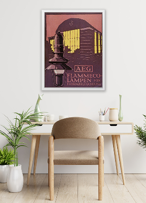 Plakat AEG Flammeco Lampen futro Fabrikbeleuchtung okładka broszury