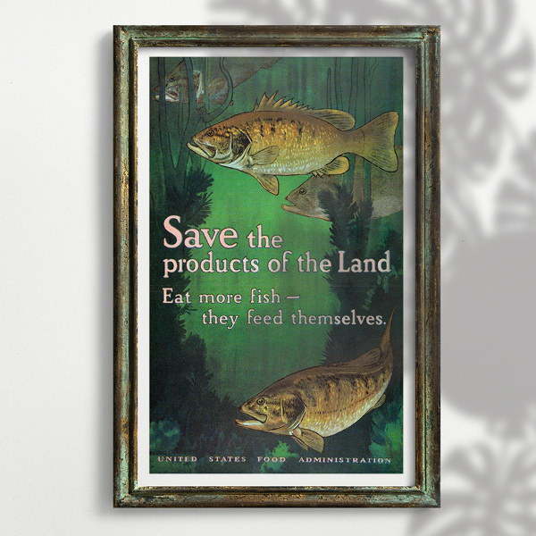 Plakat Canvas Zapisz Produktów Ziemi, jeść więcej ryb, karmią siebie