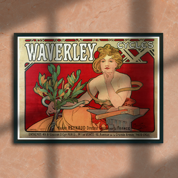 Plakat Vintage Waverley Cycles