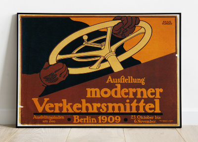 Plakat Ausstellung moderner Verkehrsmittel