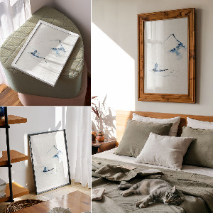 Grafika na ścianę Człowiek w łódce