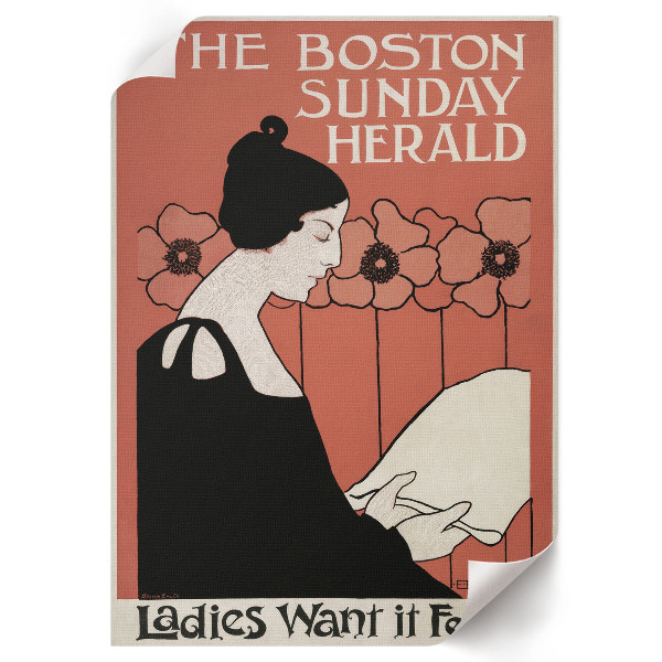 Wydruk na płótnie Kobieta z gazetą