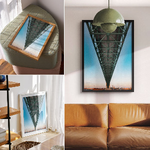 Plakat premium przedstawiający widok spod mostu