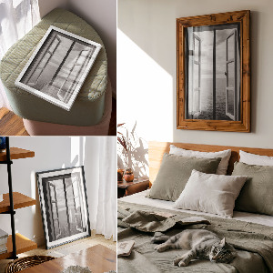 Plakat premium Otwarte okno