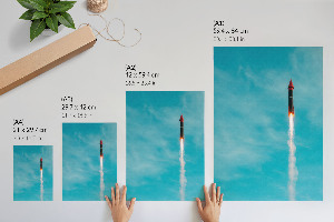 Dekoracyjny plakat ścienny Rakieta na niebie