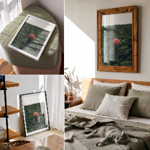 Grafika na ścianę Zielony pejzaż