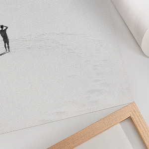 Wydruk na płótnie Człowiek na piasku