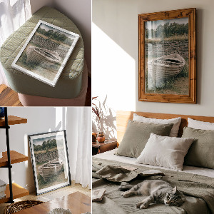 Dekoracyjny plakat ścienny Stara łódź